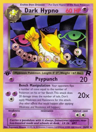 Dark Hypno #26 · Team Rocket Pokémon card