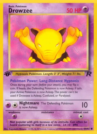 Drowzee #54 · Team Rocket Pokémon card