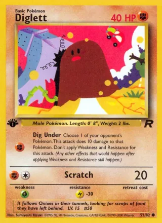 Diglett #52 · Team Rocket Pokémon card