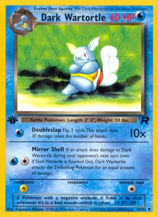 Dark Wartortle #46 · Team Rocket Pokémon card