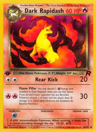 Dark Rapidash #44 · Team Rocket Pokémon card