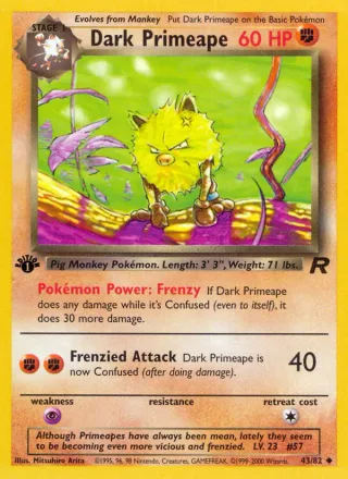 Dark Primeape #43 · Team Rocket Pokémon card