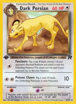 Dark Persian #42 · Team Rocket Pokémon card