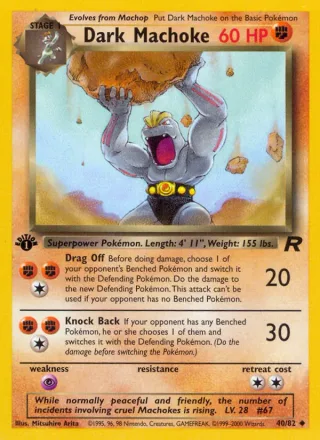 Dark Machoke #40 · Team Rocket Pokémon card