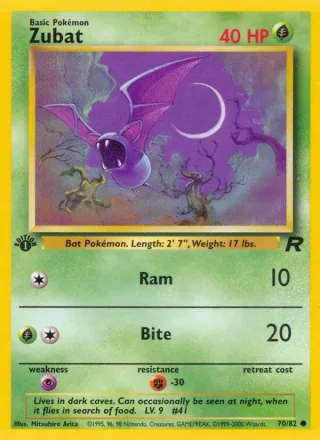 Zubat #70 · Team Rocket Pokémon card
