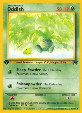 Oddish #63 · Team Rocket Pokémon card