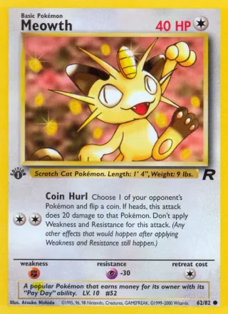 Meowth #62 · Team Rocket Pokémon card
