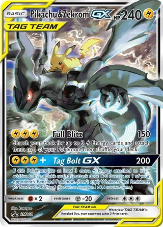 Pikachu & Zekrom GX #SM168 · SM Black Star Promos Pokémon card