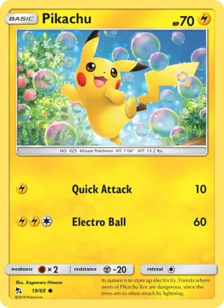 Pikachu #19 · Hidden Fates Pokémon card