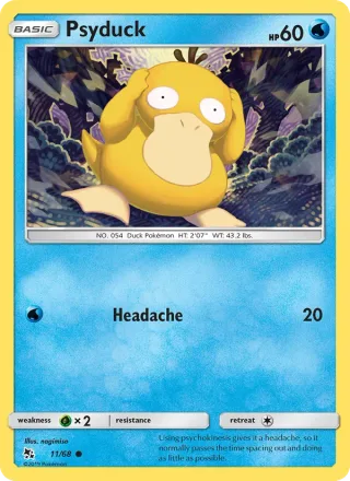 Psyduck #11 · Hidden Fates Pokémon card