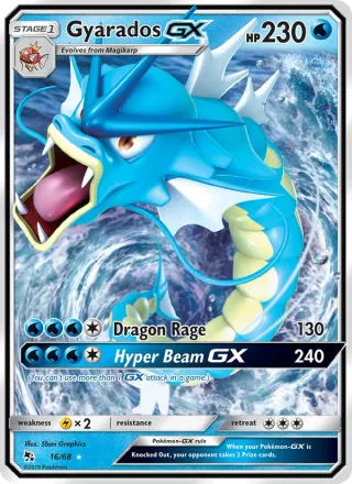 Gyarados GX #16 · Hidden Fates Pokémon card
