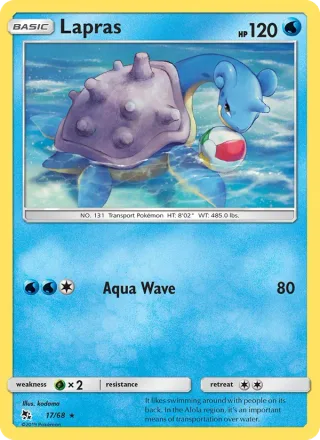 Lapras #17 · Hidden Fates Pokémon card