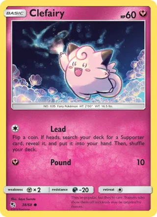 Clefairy #38 · Hidden Fates Pokémon card
