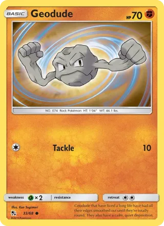 Geodude #33 · Hidden Fates Pokémon card