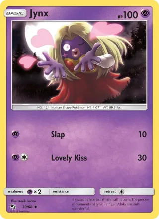 Jynx #30 · Hidden Fates Pokémon card