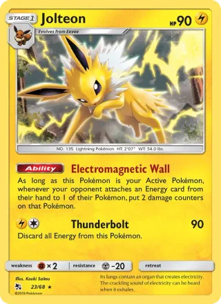 Jolteon #23 · Hidden Fates Pokémon card