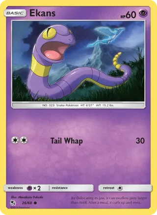 Ekans #26 · Hidden Fates Pokémon card