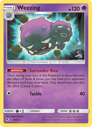 Weezing #29 · Hidden Fates Pokémon card