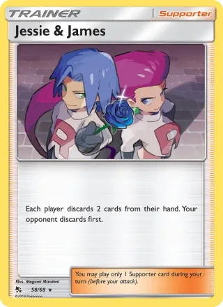 Jessie & James #58 · Hidden Fates Pokémon card