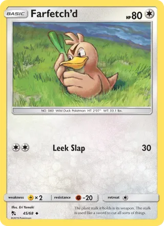Farfetch’d #45 · Hidden Fates Pokémon card