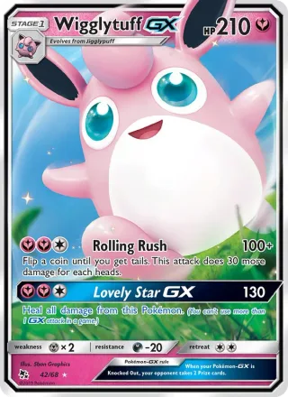 Wigglytuff GX #42 · Hidden Fates Pokémon card