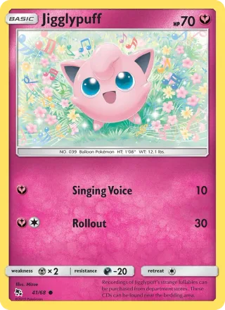Jigglypuff #41 · Hidden Fates Pokémon card