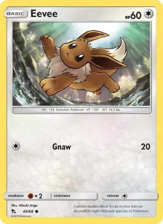 Eevee #49 · Hidden Fates Pokémon card