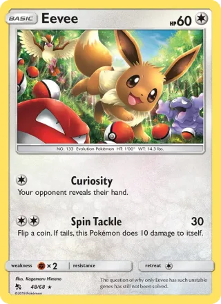 Eevee #48 · Hidden Fates Pokémon card