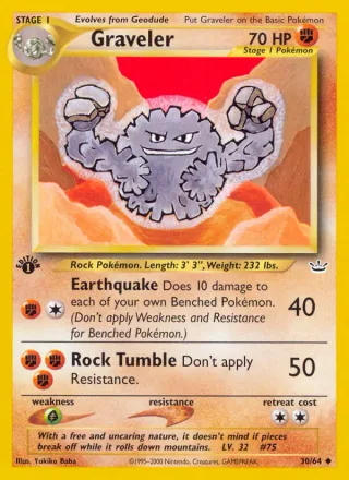Graveler #30 · Neo Revelation Pokémon card