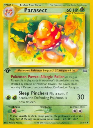 Parasect #35 · Neo Revelation Pokémon card