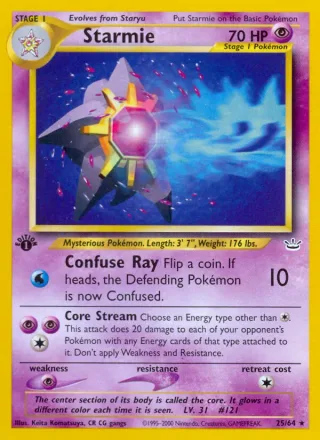 Starmie #25 · Neo Revelation Pokémon card