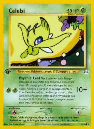 Celebi #16 · Neo Revelation Pokémon card
