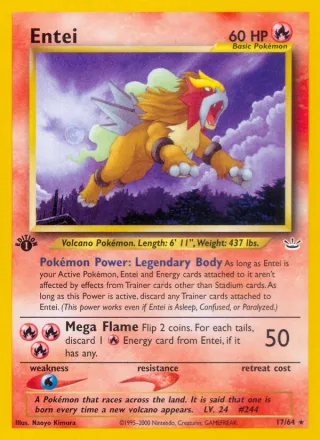 Entei #17 · Neo Revelation Pokémon card