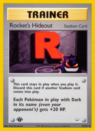 Rocket's Hideout #63 · Neo Revelation Pokémon card
