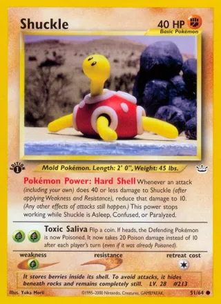 Shuckle #51 · Neo Revelation Pokémon card