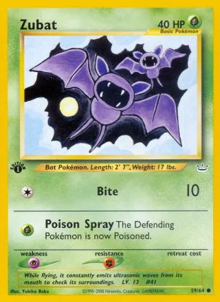 Zubat #59 · Neo Revelation Pokémon card