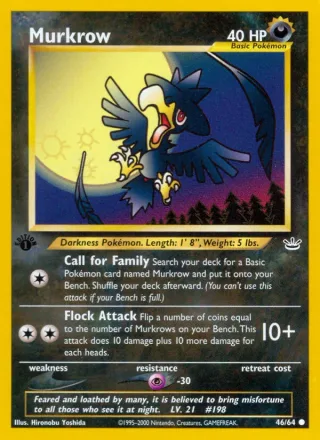 Murkrow #46 · Neo Revelation Pokémon card