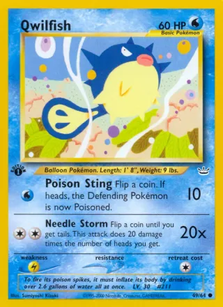 Qwilfish #49 · Neo Revelation Pokémon card