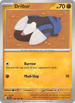 Drilbur #108 · Surging Sparks Pokémon card