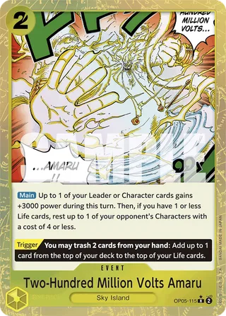 Two-Hundred Million Volts Amaru (Alternate Art) #OP05-115-alternate-art · Premium Booster -The Best- One Piece card