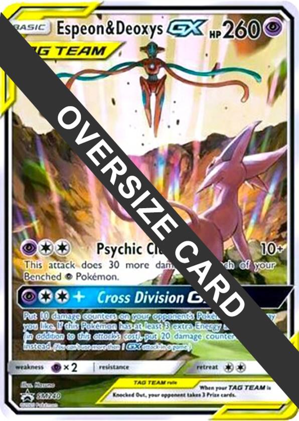 Espeon & Deoxys GX Oversized - SM240 (SM Black Star Promo) full card art