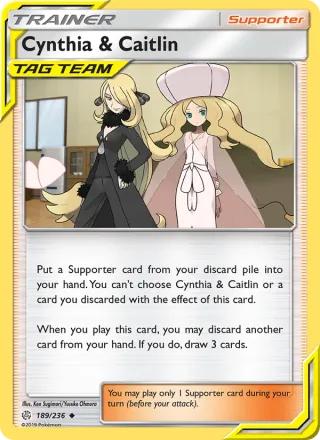 Cynthia & Caitlin #189 · Cosmic Eclipse Pokémon card