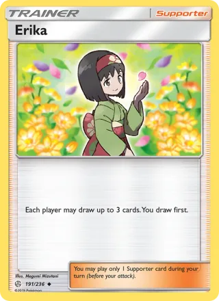Erika #191 · Cosmic Eclipse Pokémon card