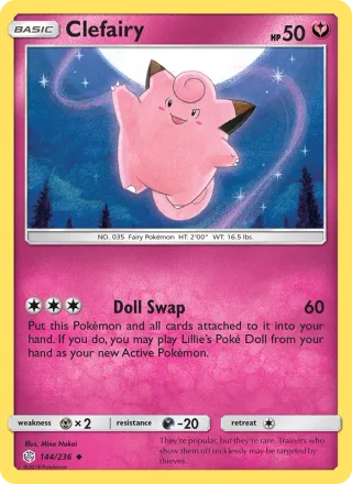 Clefairy #144 · Cosmic Eclipse Pokémon card