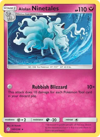 Alolan Ninetales #145 · Cosmic Eclipse Pokémon card