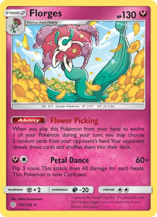 Florges #152 · Cosmic Eclipse Pokémon card