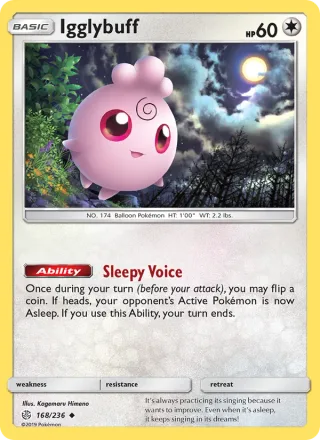 Igglybuff #168 · Cosmic Eclipse Pokémon card