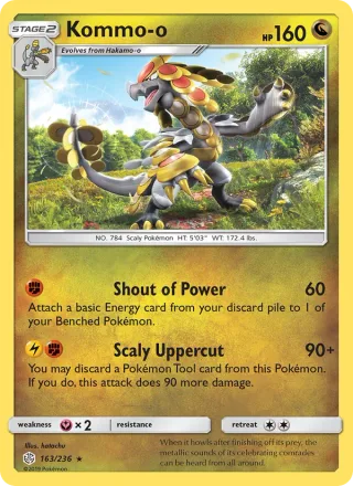 Kommo-o #163 · Cosmic Eclipse Pokémon card