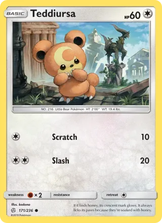 Teddiursa #171 · Cosmic Eclipse Pokémon card