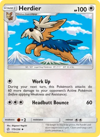 Herdier #175 · Cosmic Eclipse Pokémon card